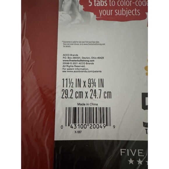Five Star Flex Divider Note Protector 5 Tabs, Subject Dividers Office School x 2 - Picture 4 of 6